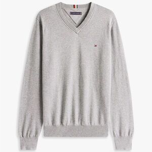 Tommy Hilfiger 100% Cotton V-Neck Sweater - Size L